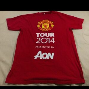 Manchester United Shirt Large Red Womens Football Club Soccer Tour 2014 Ladies